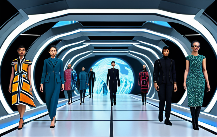 가상 현실 패션쇼의 주요 인사이트 - Digital Fashion Designer**

"A fashion designer, fully clothed in appropriate attire, sits at a work...