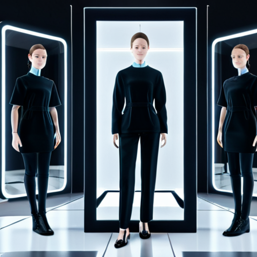 메타버스 패션쇼에서의 고객 참여 증대 전략 - Virtual Fashion Show Avatar Style Consultation**

"A user's avatar, fully clothed in modest, trendy ...