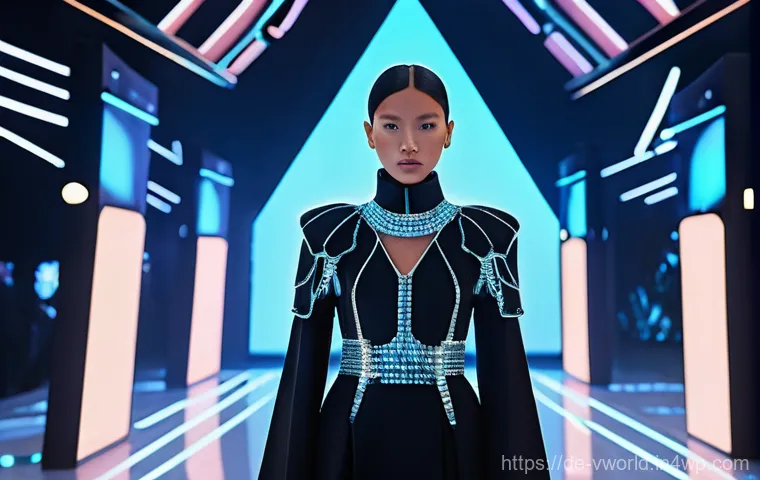 메타버스 패션쇼와 고객 경험 혁신 - **Prompt:** A dynamic and futuristic metaverse fashion show on an ethereal, illuminated runway. Dive...