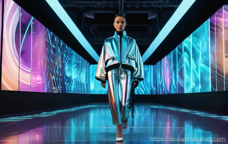 가상 패션쇼와 실제 패션쇼의 차이점 - **Prompt: The Sensory Grandeur of a Live Fashion Show in a Botanical Garden**
    "A full-length sho...