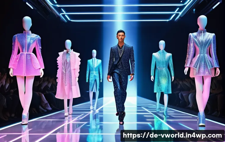 메타버스 패션쇼의 기술 트렌드 - **Prompt 1: Futuristic Avatar Runway Extravaganza**
    "A hyperrealistic image of diverse, stylish ...