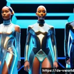 메타버스 패션쇼에서의 커뮤니케이션 전략 - **Prompt:** A diverse group of avatars, embodying the spirit of self-expression, stands confidently ...