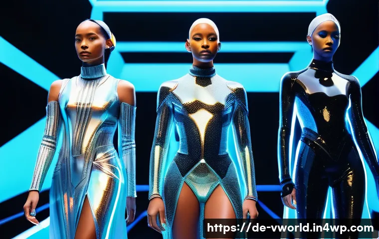 메타버스 패션쇼에서의 커뮤니케이션 전략 - **Prompt:** A diverse group of avatars, embodying the spirit of self-expression, stands confidently ...