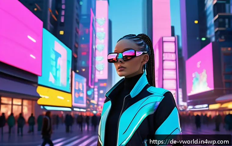 가상 옷 구매를 위한 메타버스 활용법 - A stylish digital avatar standing confidently in a futuristic virtual cityscape, wearing customizabl...
